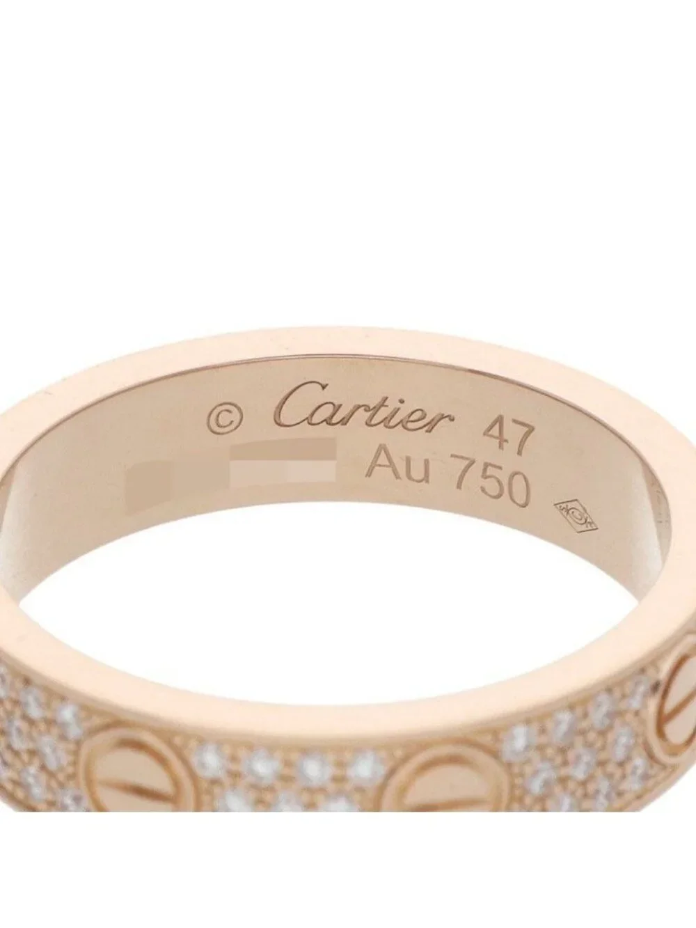 Cartier Mini Love Ring 18k Pink Gold Pave Diamond